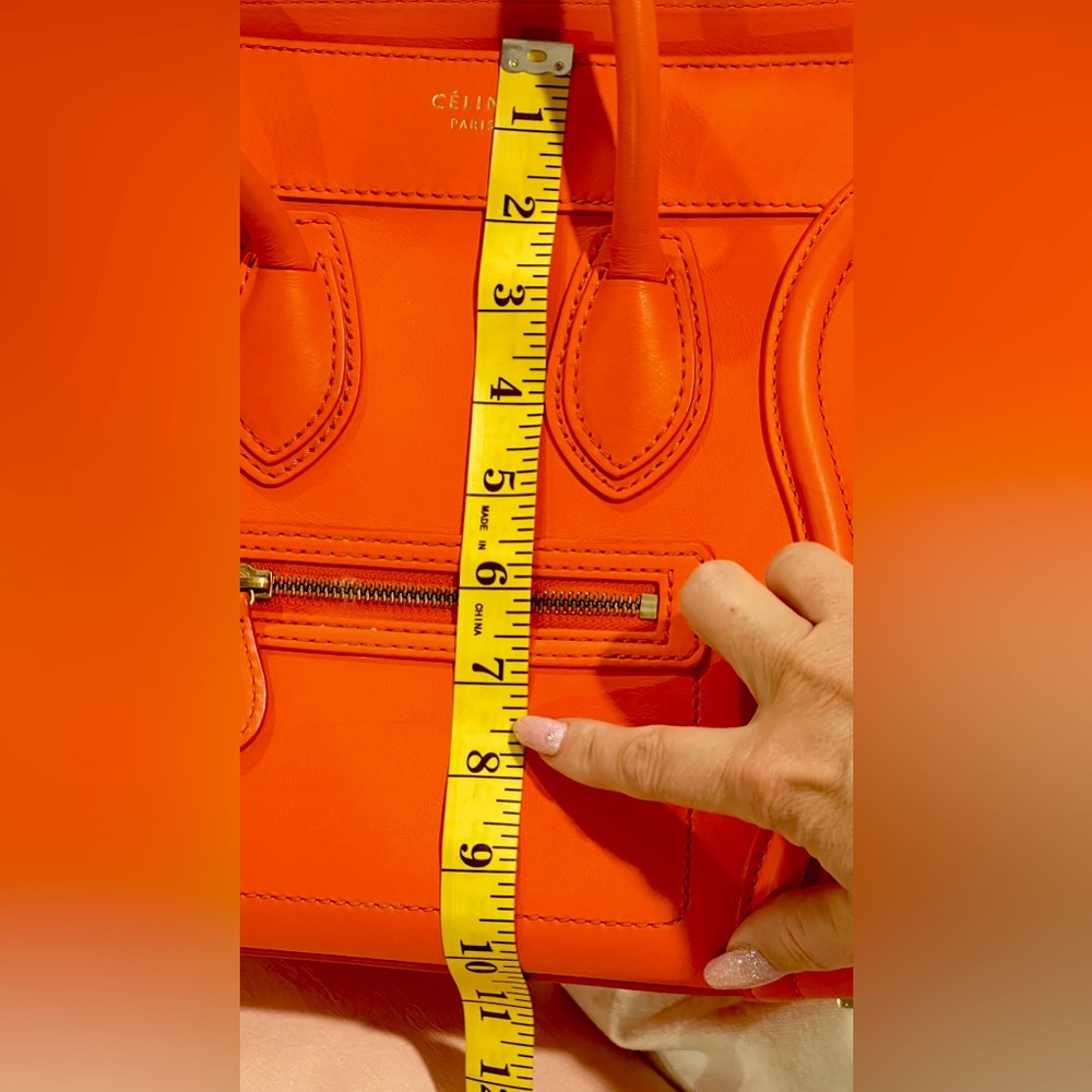 🔥❤️CELINE MICRO LUGGAGE HANDBAG IN DRUMMED CALFSKIN. ABSOLUTELY GORGEOUS RARE - Picture 9 of 16